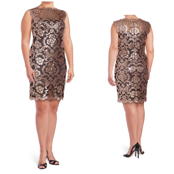 Tadashi Shoji Dresses & Skirts - NWT Tadashi Shoji Sequin Embroidery Lace Dress 16W